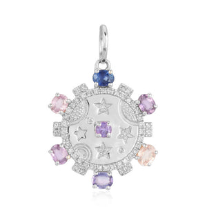 Multi Sapphire Medallion Charm