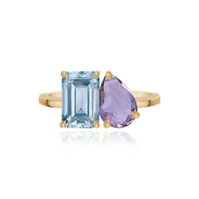 Load image into Gallery viewer, Medium Two-Gemstones Gold Ring
