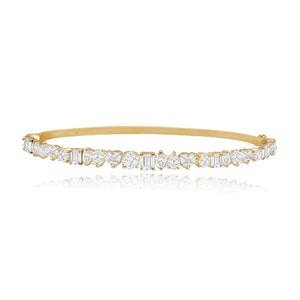 Vertical Multi Shape Sliding Diamond Bangle