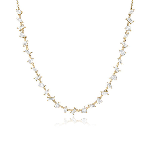 Multi Shape White Sapphire Necklace