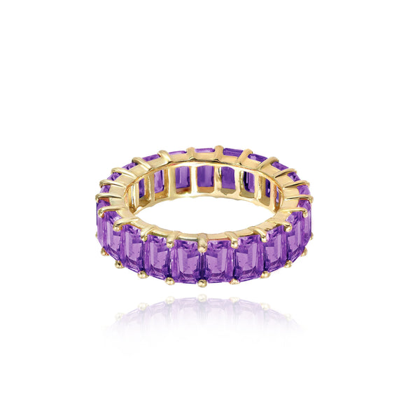 Gemstone Eternity Ring Emerald Cut