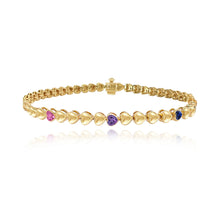 Load image into Gallery viewer, Seven Heart Golden Rainbow Gemstones Bracelet
