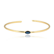 Load image into Gallery viewer, Solitaire Gemstone Cuff Bangle
