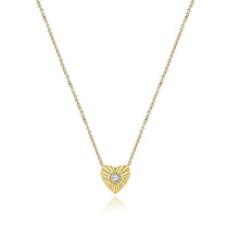 Load image into Gallery viewer, Striped Heart Center Diamond Necklace
