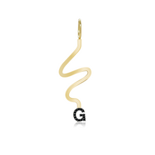 Load image into Gallery viewer, Wiggly Pave Initial Gold Charm
