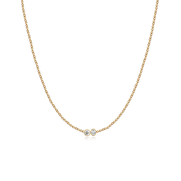 Two Diamonds Bezel Necklace