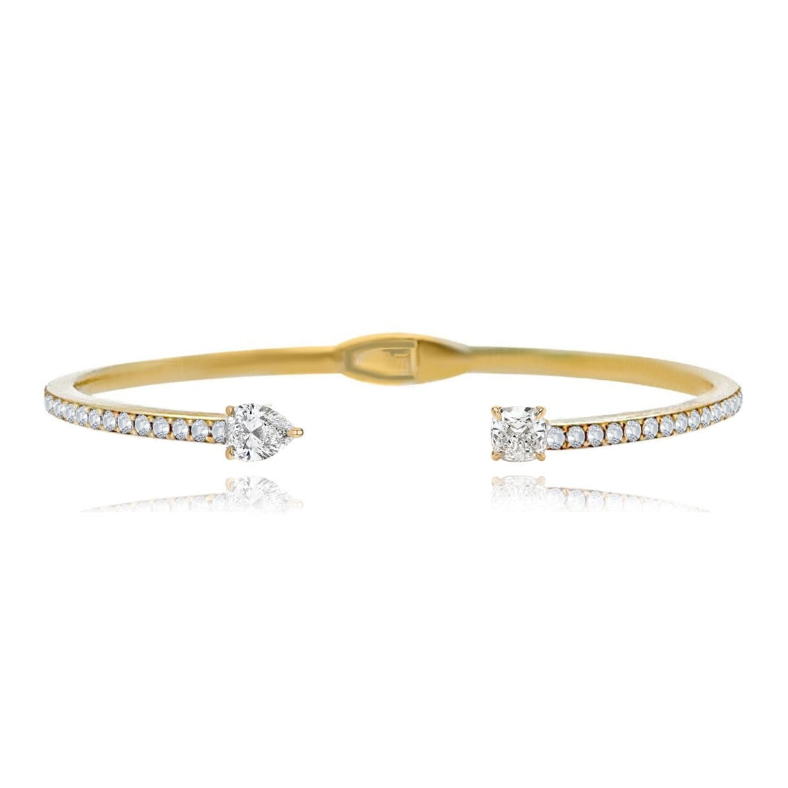 Two Diamonds Pave Cuff Bangle – Alev Jewelry