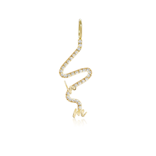 Load image into Gallery viewer, Wiggly Pave Multi Gold Initial Charm

