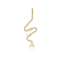 Load image into Gallery viewer, Wiggly Pave Multi Gold Initial Charm
