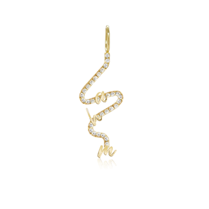 Wiggly Pave Multi Gold Initial Charm