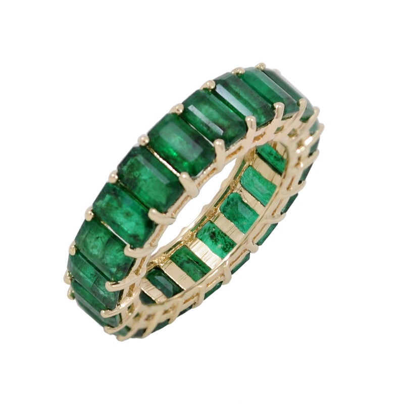 Emerald Eternity Ring Emerald Cut – Alev Jewelry