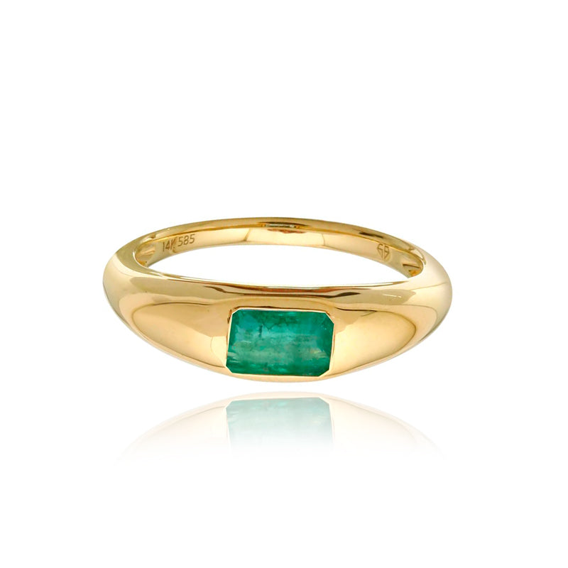 Emerald Cut Stone Dome Ring