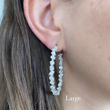 Load image into Gallery viewer, Oval Multi Shape Diamond Hoops
