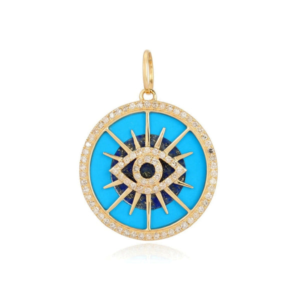 Turquoise Evil Eye Medallion Charm