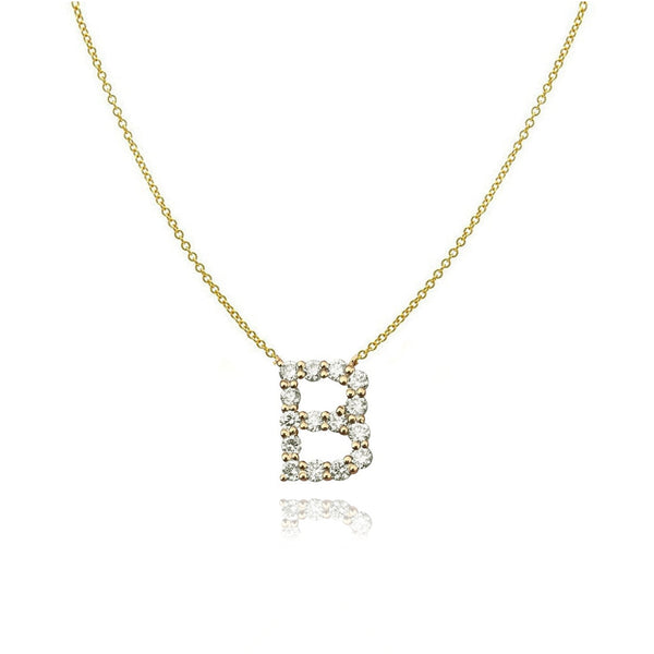 Large Diamond Initial Letter Necklace