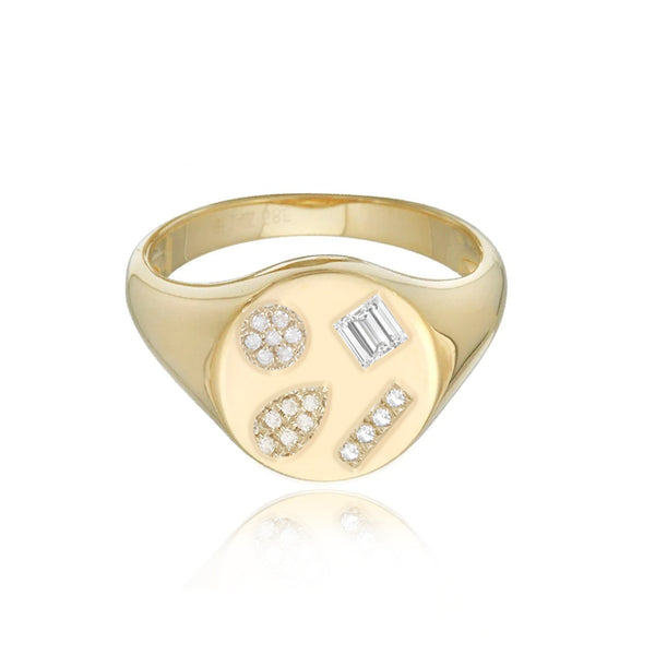 Multi Shape Signet Pinky Ring